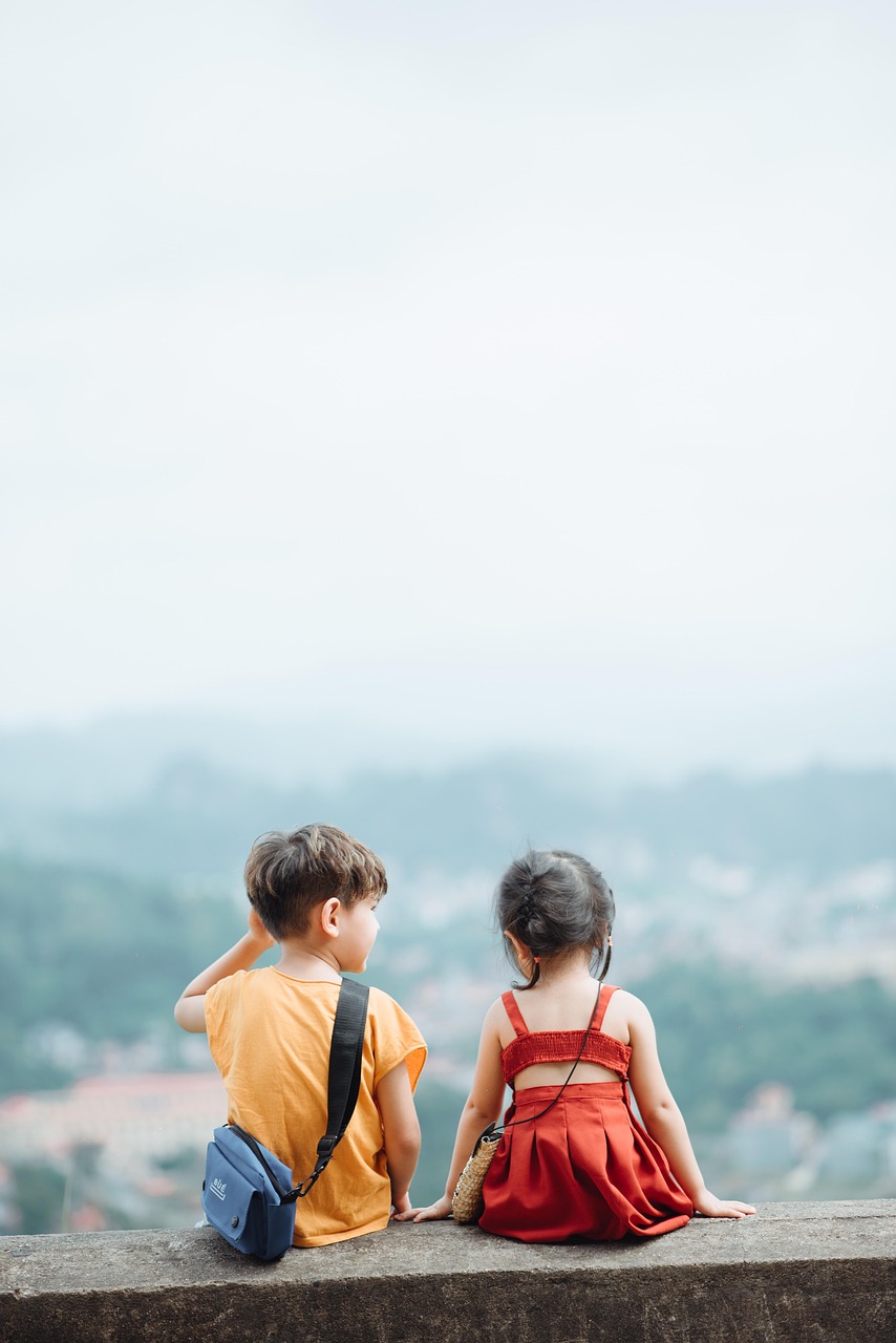 孩子们, 云, 男孩, 女孩, 幼儿