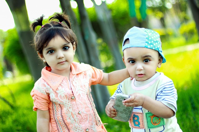 孩子们, 孩子, 手机, 大写, 兄弟姐妹