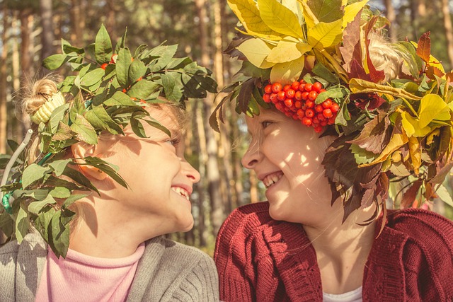 秋季, 孩子们, 床单